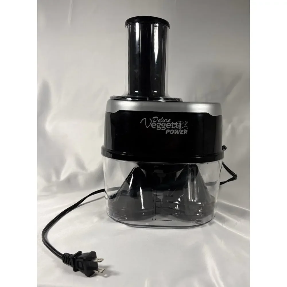 Veggetti Deluxe Power 6-in-1 Electric Spiralizer, 6 Blades, Black/Silver